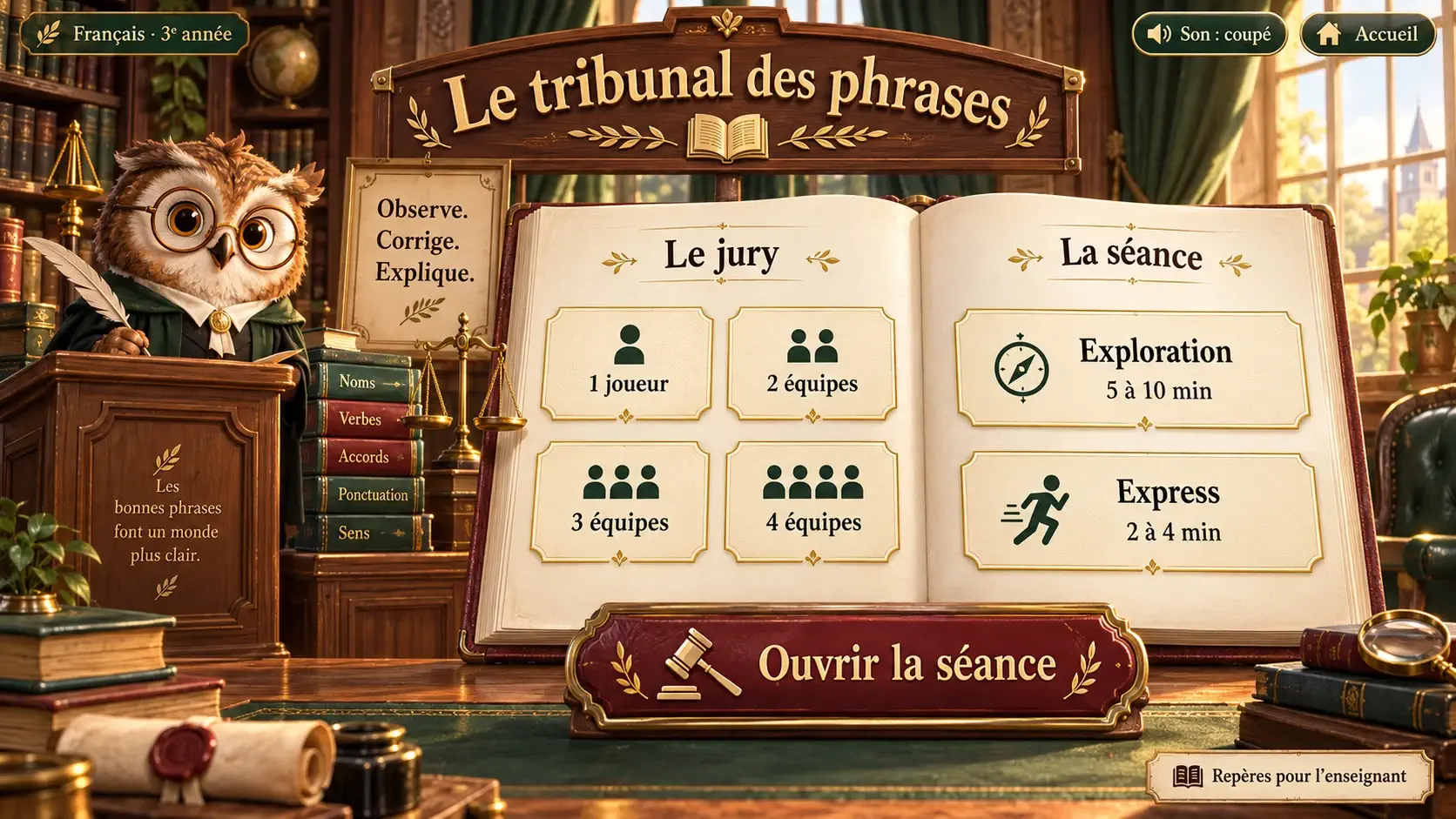 Aperçu de Le tribunal des phrases
