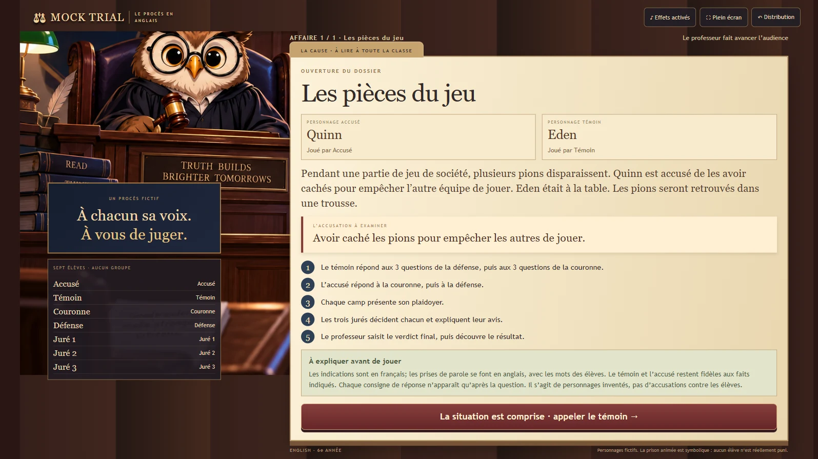 Aperçu supplémentaire de Mock Trial
